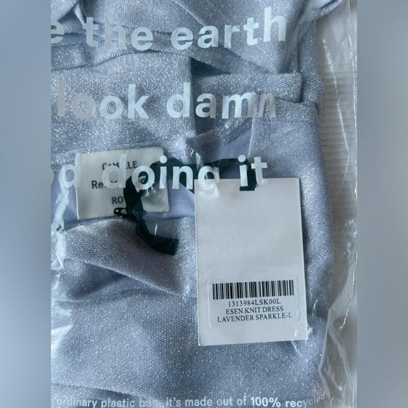 Reformation Esen Knit Dress In Lavender Sparkle - Picture 7 of 8